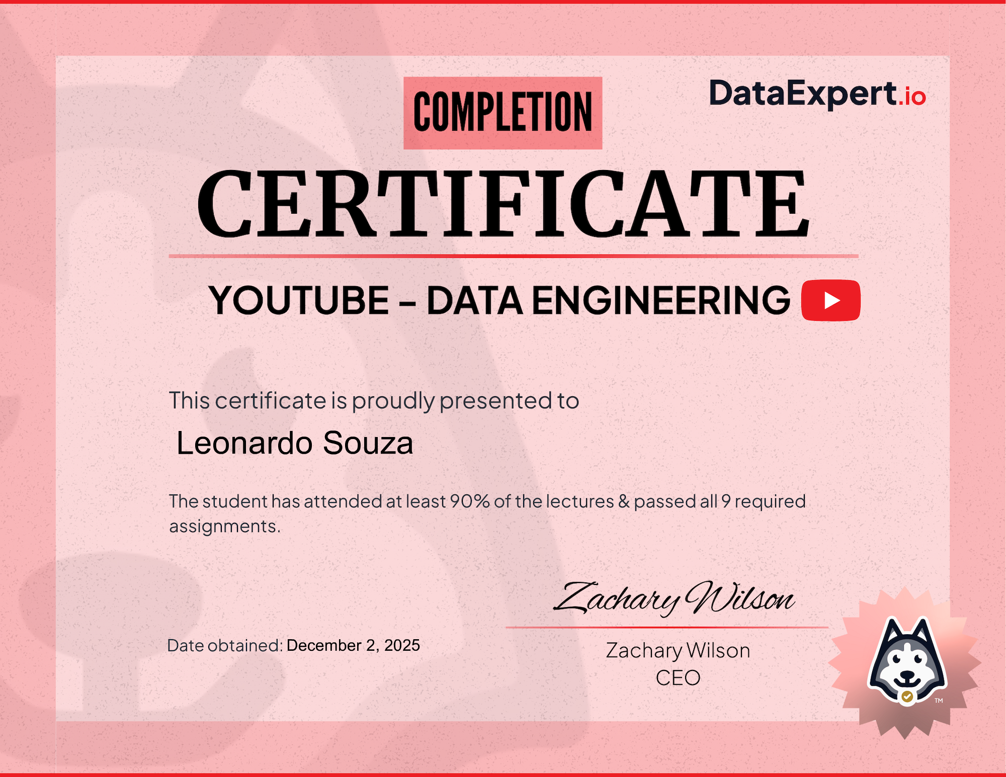 Leonardo Souza - Community Boot Camp Certification