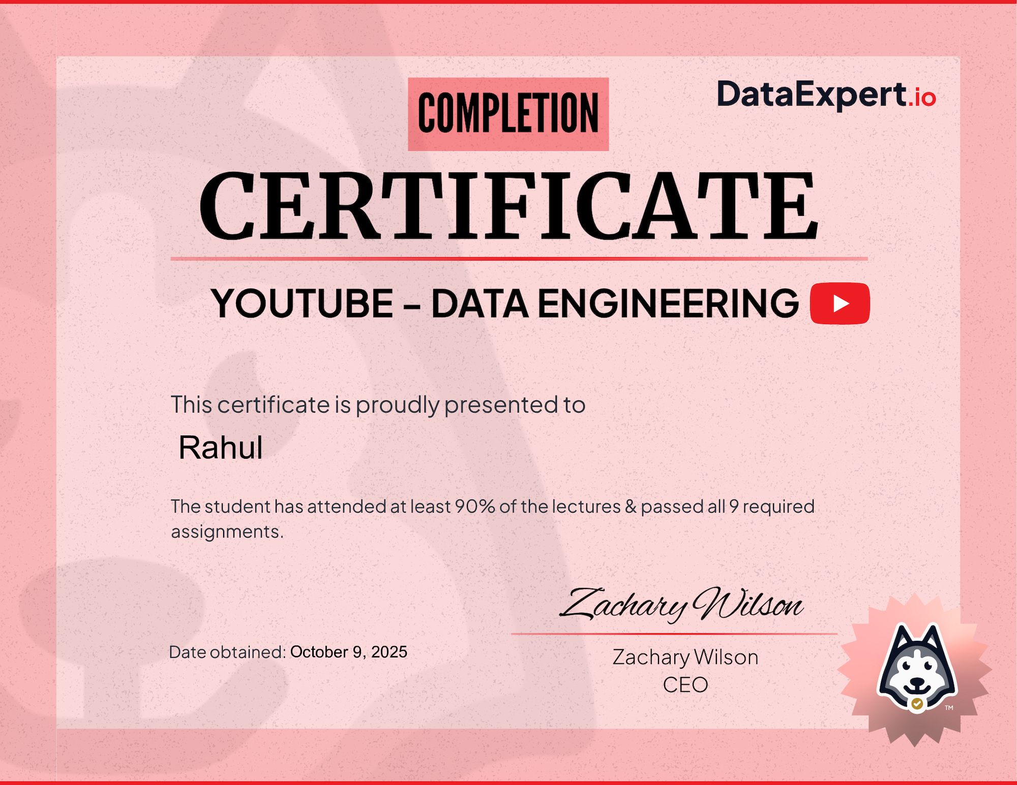 Rahul - Community Boot Camp Certification