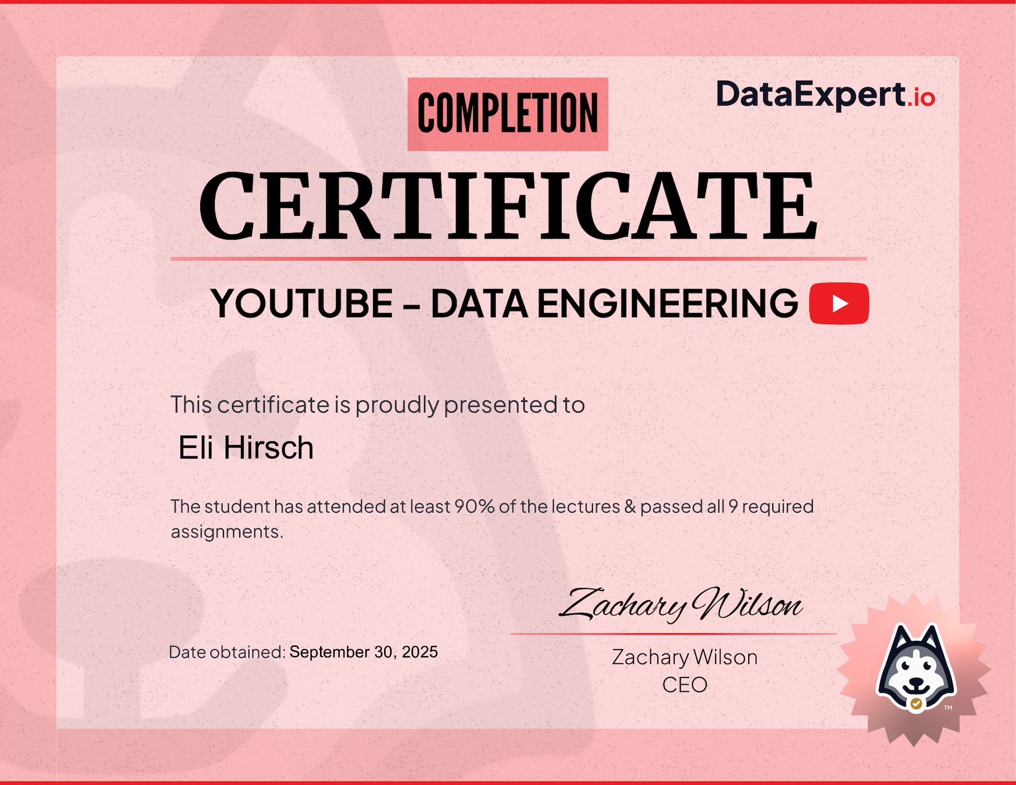 Eli Hirsch - Community Boot Camp Certification