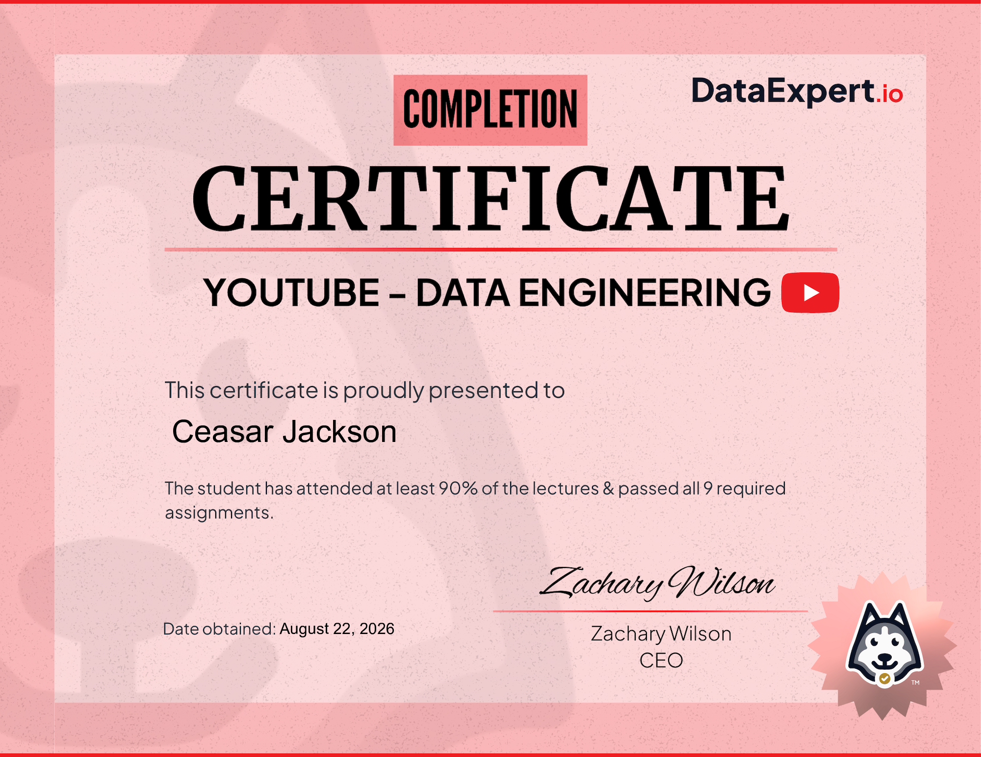 Ceasar Jackson - Community Boot Camp Certification