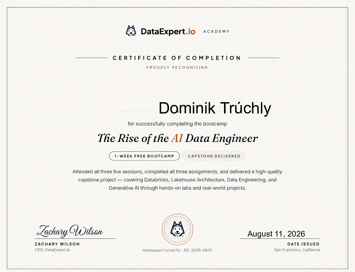 Dominik Trúchly  - The Rise of the AI Data Engineer Boot Camp