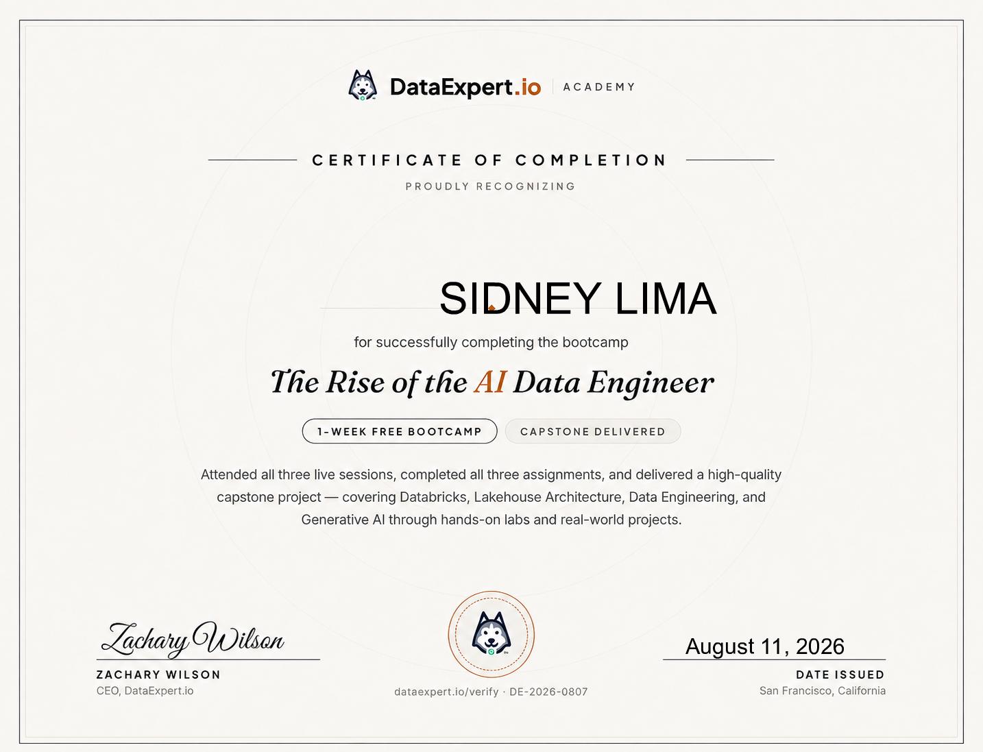 SIDNEY LIMA - The Rise of the AI Data Engineer Boot Camp