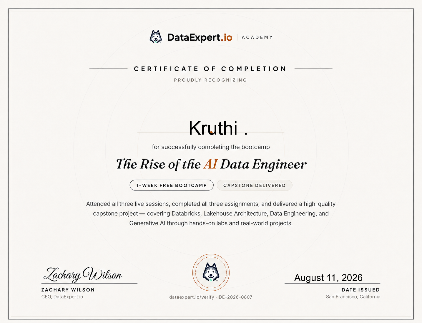 Kruthi . - The Rise of the AI Data Engineer Boot Camp