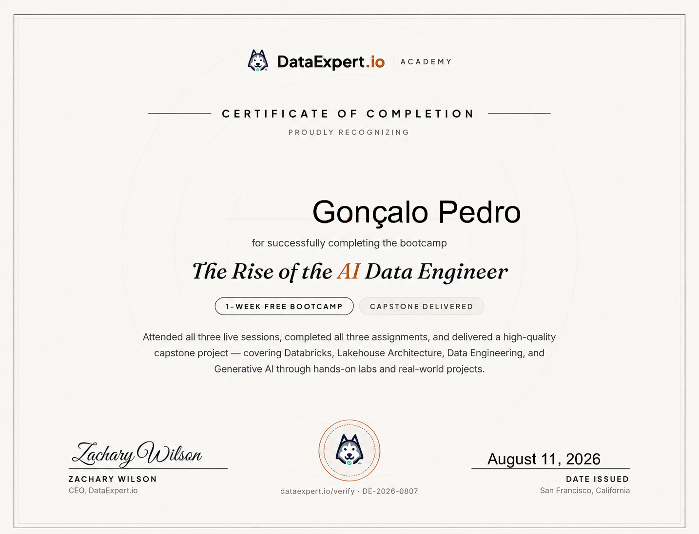 Gonçalo Pedro - The Rise of the AI Data Engineer Boot Camp