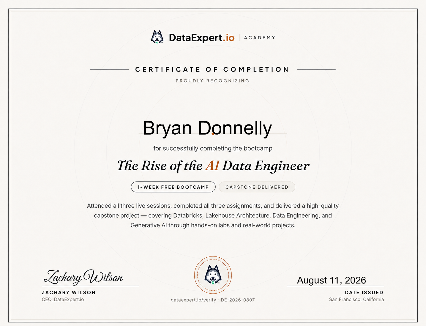 Bryan Donnelly - The Rise of the AI Data Engineer Boot Camp