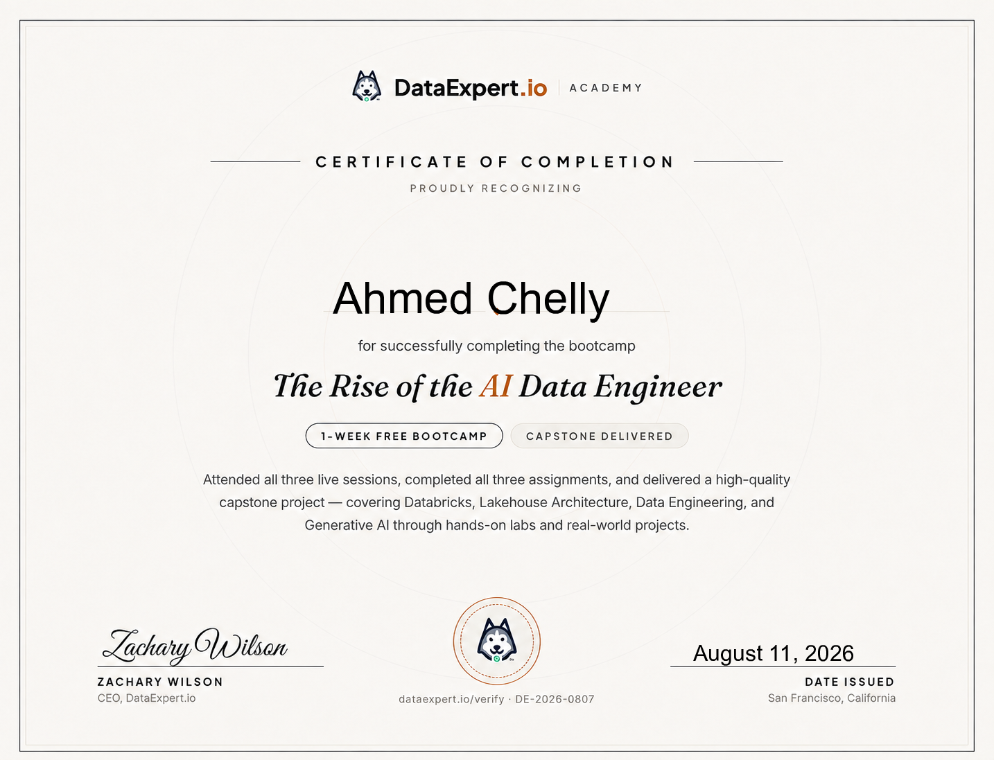 Ahmed Chelly - The Rise of the AI Data Engineer Boot Camp