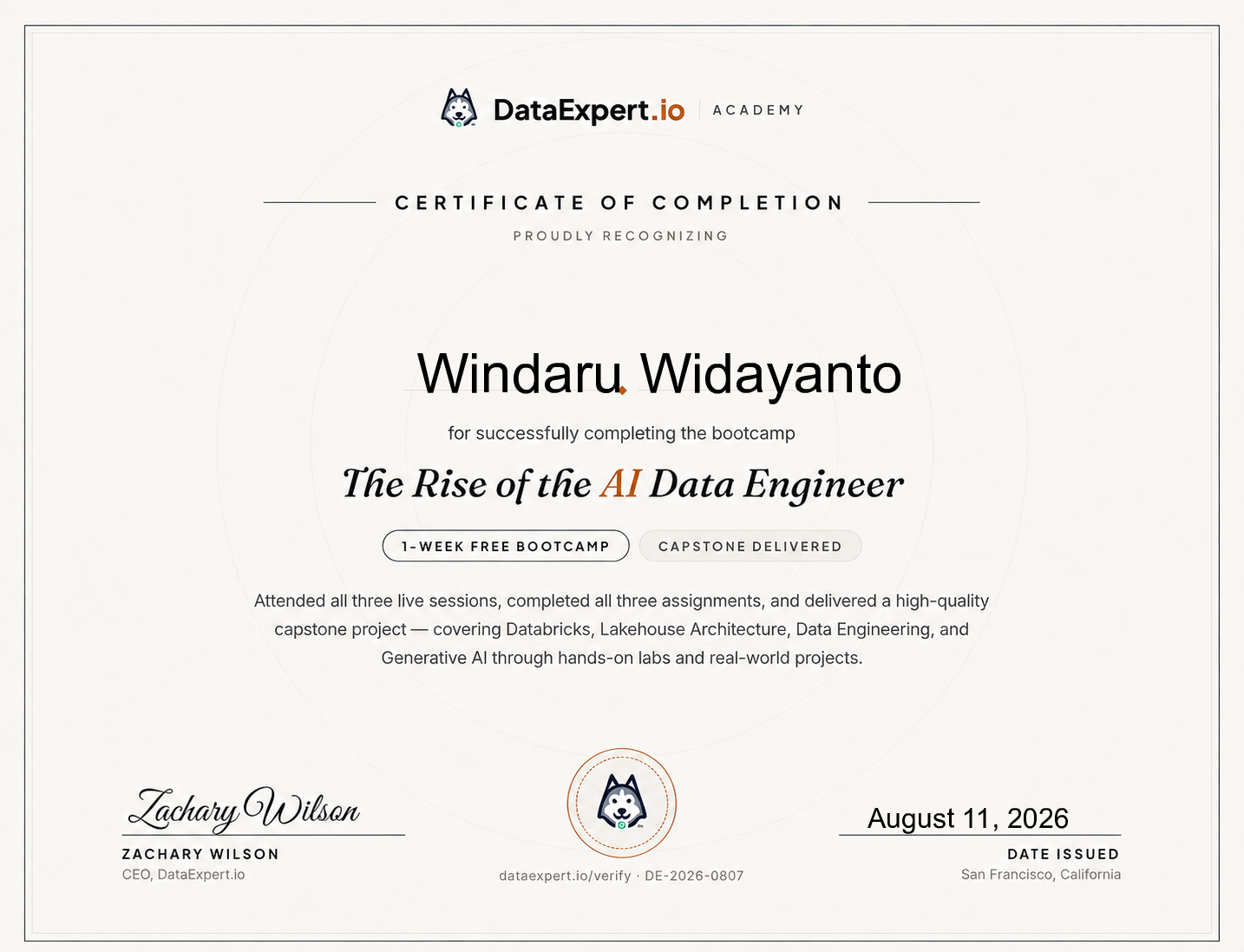 Windaru Widayanto - The Rise of the AI Data Engineer Boot Camp